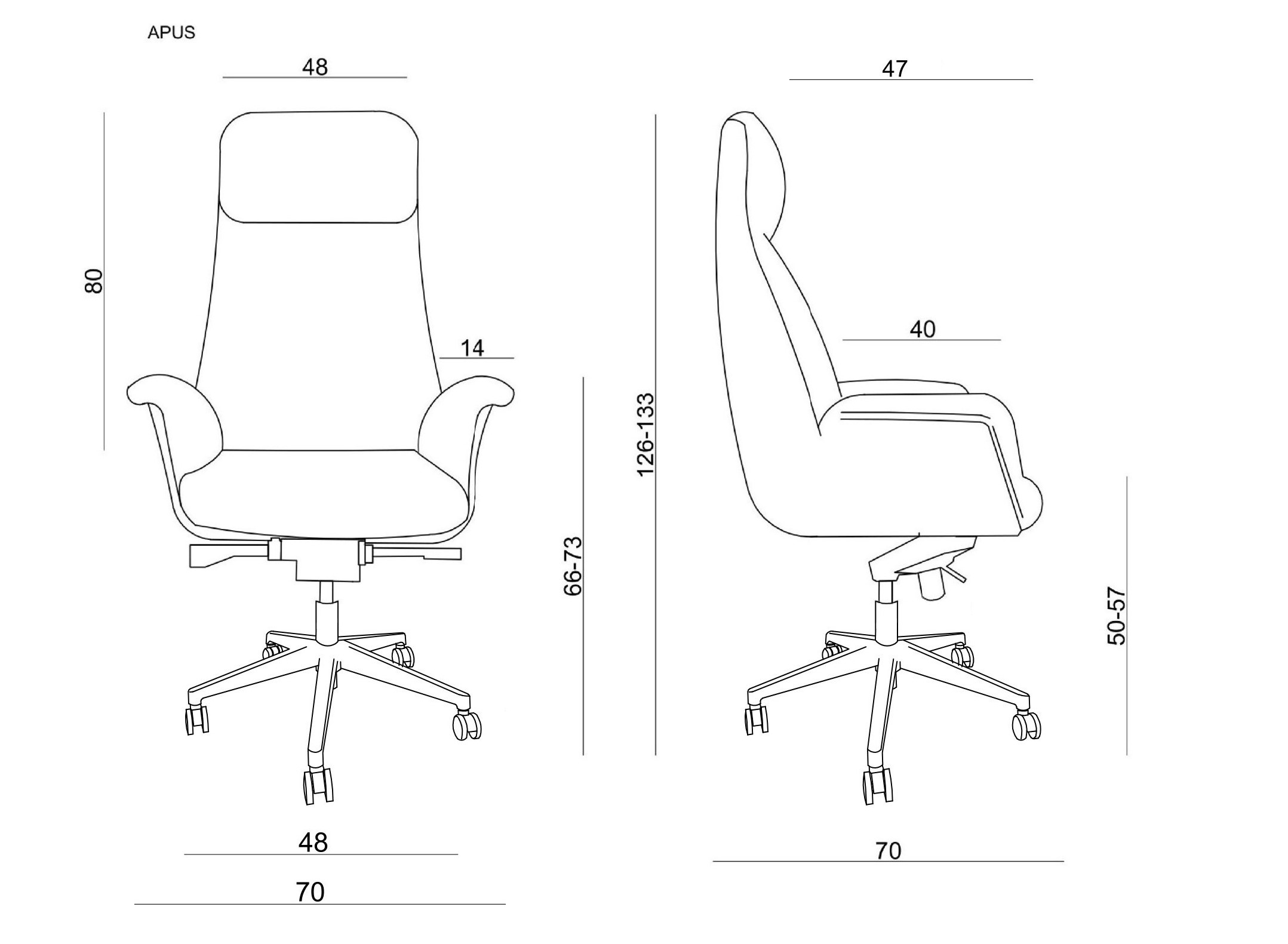 APUS fotel gabinetowy czarny, skóra naturalna - obrazek 4