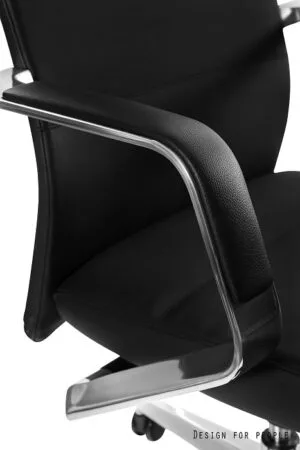 Fotel gabinetowy TRENT czarny, eko skóra lub skóra naturalna