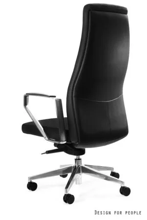 Fotel gabinetowy TWEED, czarny, eko-skóra lub skóra naturalna