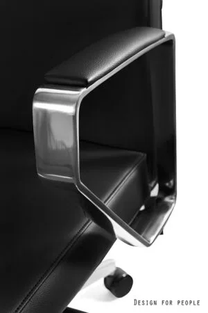 Fotel gabinetowy TWEED, czarny, eko-skóra lub skóra naturalna