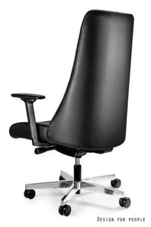 Fotel gabinetowy SAIL, czarny, skóra naturalna