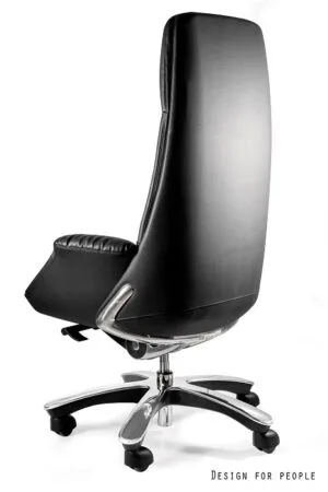 Fotel gabinetowy PATRON czarny, skóra naturalna