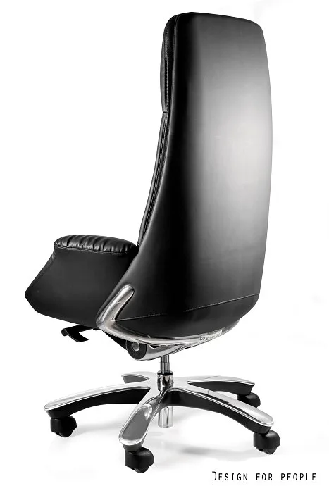 Fotel gabinetowy PATRON czarny, skóra naturalna - obrazek 4