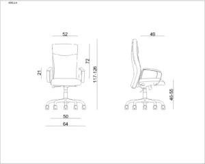 Fotel gabinetowy ADELLA czarny, skóra naturalna