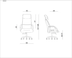 Fotel gabinetowy BRANDO, czarny, skóra naturalna