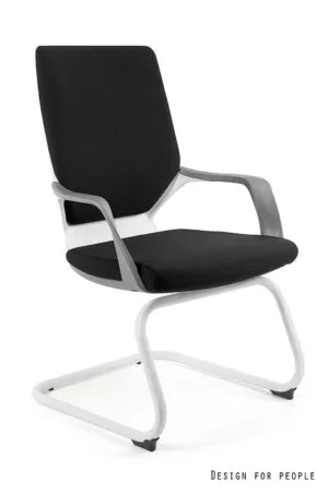 Fotel APOLLO SKID, biały stelaż, tkanina 18 kolorów