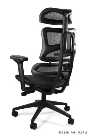 Fotel biurowy Ergotech, ergonomiczny, siatka, czarny Unique