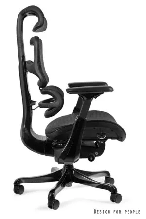Fotel ergonomiczny ERGOTHRONE BLACK GUN czarny, siatka