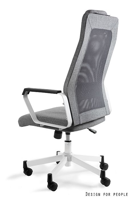 FOX fotel biurowy biały stelaż, czarny lub szary, siatka/tkanina - obrazek 2