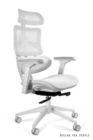 Fotel biurowy Ergotech, ergonomiczny, siatka, biały Unique