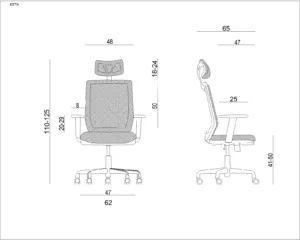 Fotel biurowy ESTA, ergonomiczny, Unique