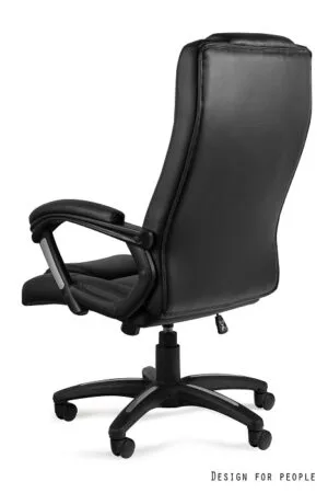 Fotel biurowy Aran, ergonomiczny, eko-skóra, czarny