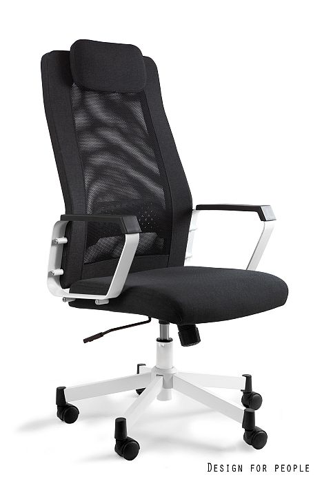 FOX fotel biurowy biały stelaż, czarny lub szary, siatka/tkanina - obrazek 3