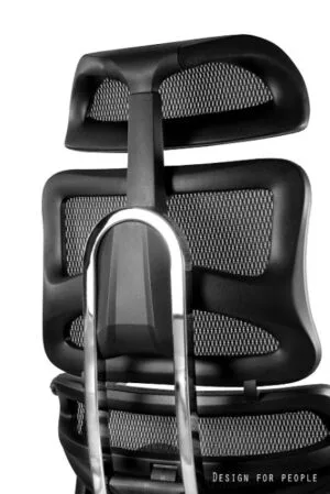 Fotel biurowy Ergotrech, ergonomiczny, siatka, czarny chrom Unique