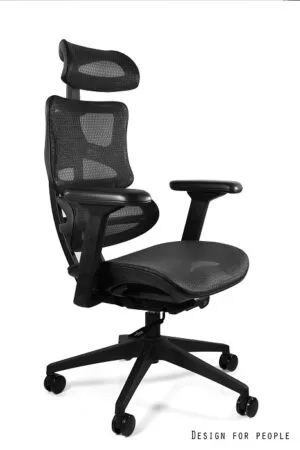 Fotel biurowy Ergotech, ergonomiczny, siatka, czarny Unique