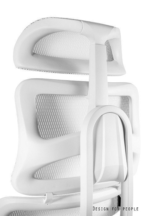 ERGOTECH fotel biurowy biały, siatka - obrazek 3
