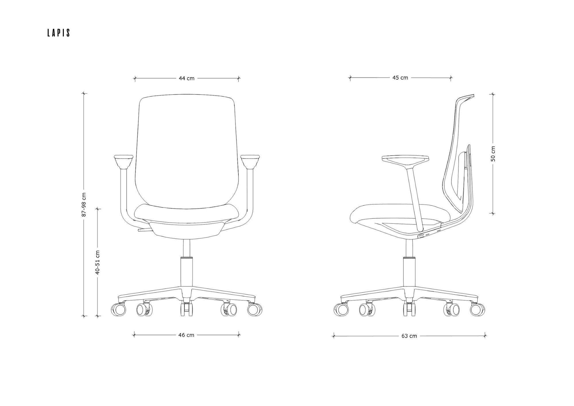 LAPIS fotel biurowy szary lub czarny stelaż, siatka/tkanina 3 kolory - obrazek 13