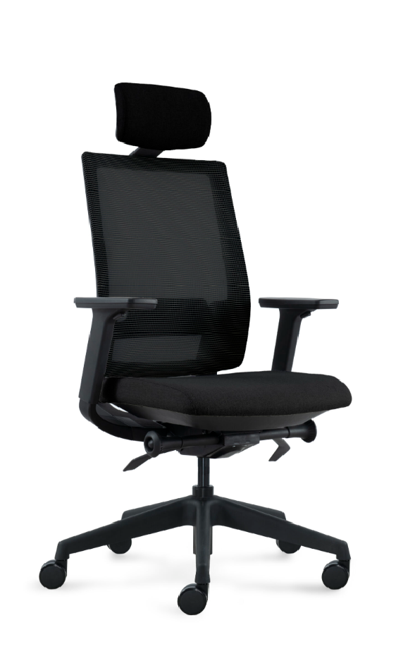 DEEO fotel biurowy czarny, siatka/tkanina 5 kolorów