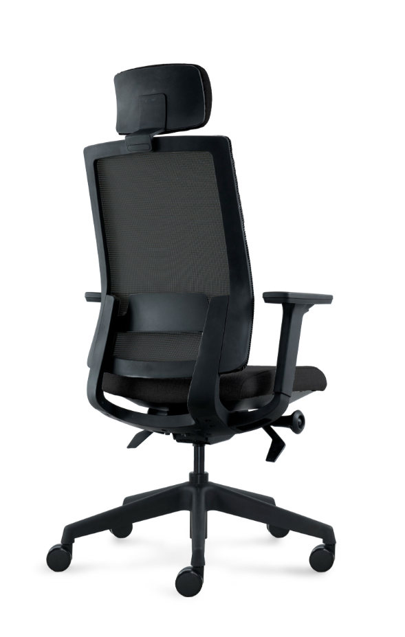 DEEO fotel biurowy czarny, siatka/tkanina 5 kolorów - obrazek 2