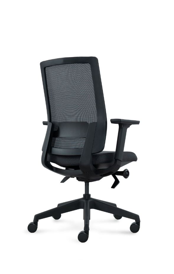 DEEO fotel biurowy czarny, siatka/tkanina 5 kolorów - obrazek 2