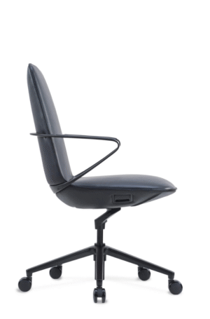 MIYABI fotel konferencyjny czarny, eko-skóra