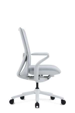 POLKA fotel biurowy biały, siatka/tkanina