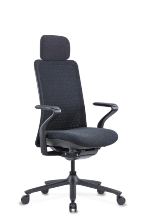 POLKA fotel biurowy czarny, siatka/tkanina