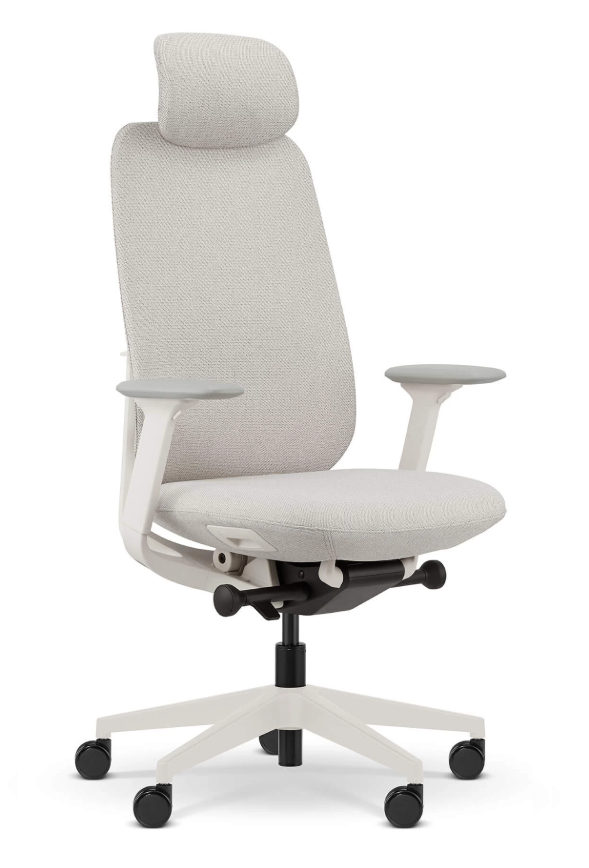 BILINE fotel biurowy biały, membrana/tkanina