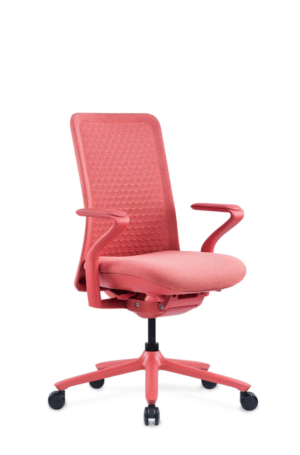 POLKA fotel biurowy koralowy, siatka/tkanina