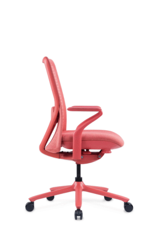 POLKA fotel biurowy koralowy, siatka/tkanina