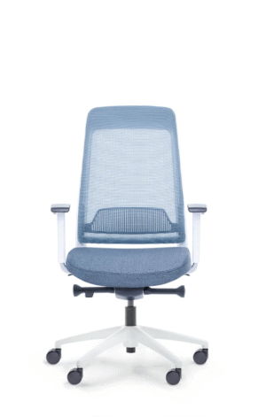 SHINE fotel biurowy biały bez zagłówka, siatka/tkanina 2 kolory