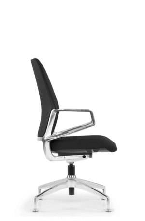 ZIRA fotel obrotowy konferencyjny czarny, skóra naturalna