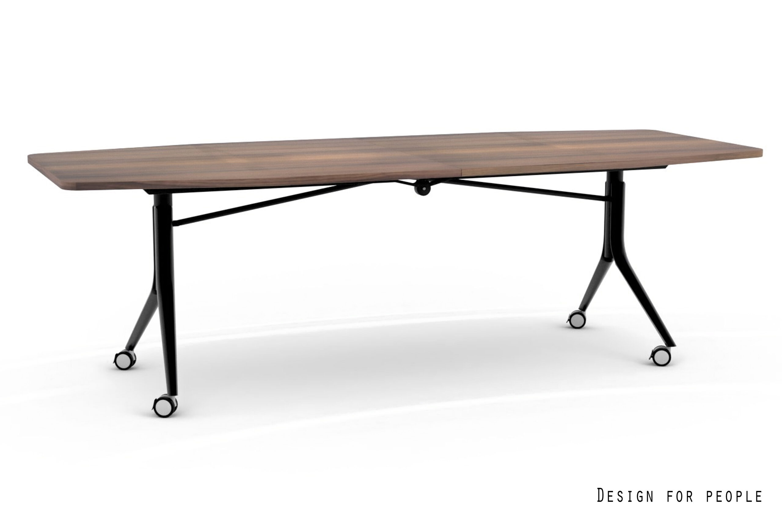 CARL Table duży stół mobilny, składany, czarny stelaż, blat 2 kolory - obrazek 3