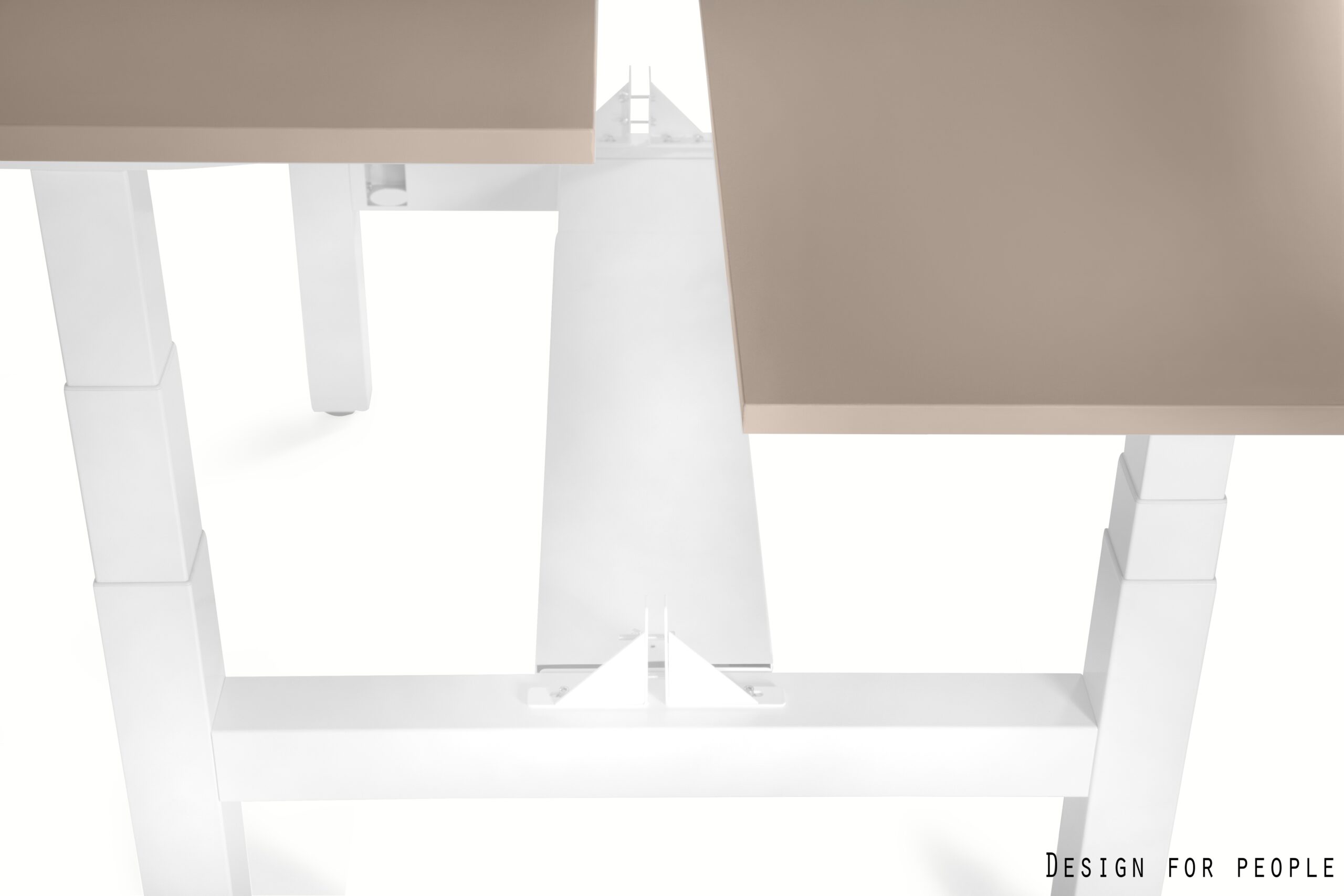 FIGHTER DOUBLE DESK podwójne biurko elektryczne, biały stelaż, blat 4 kolory - obrazek 2