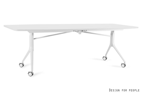 CARL Table duży stół mobilny, składany, biały stelaż, blat 2 kolory - obrazek 8