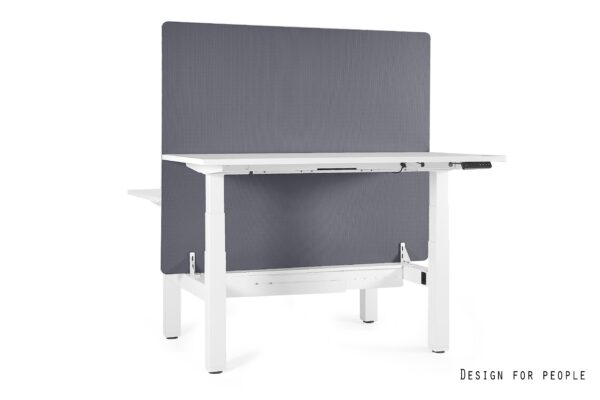 FIGHTER DOUBLE DESK podwójne biurko elektryczne, biały stelaż, blat 4 kolory - obrazek 4