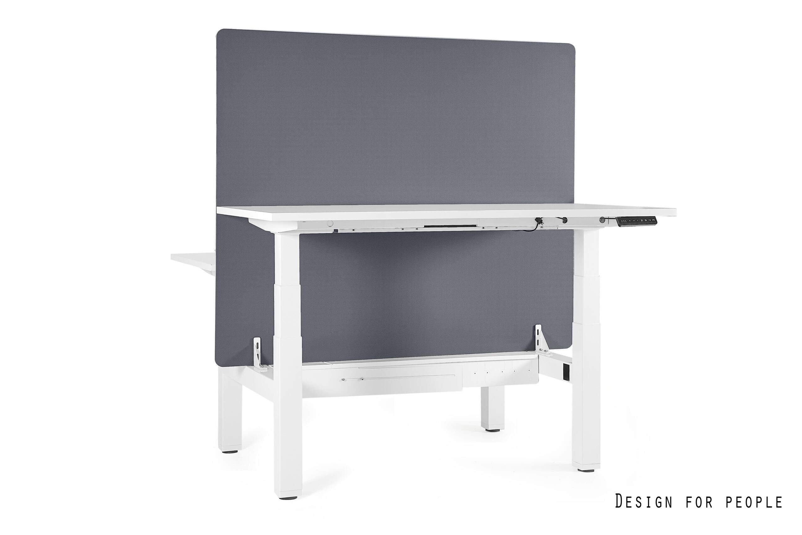FIGHTER DOUBLE DESK podwójne biurko elektryczne, biały stelaż, blat 4 kolory - obrazek 4