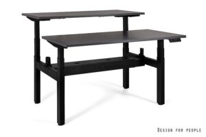 Podwójne biurko elektryczne ACTIVE II Bench, czarny stelaż, blat 4 kolory