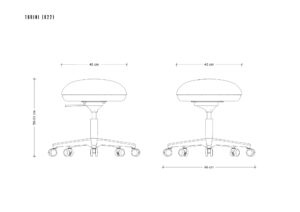 TURINI fotel biurowy balansujacy, bez oparcia, tkanina 5 kolorów