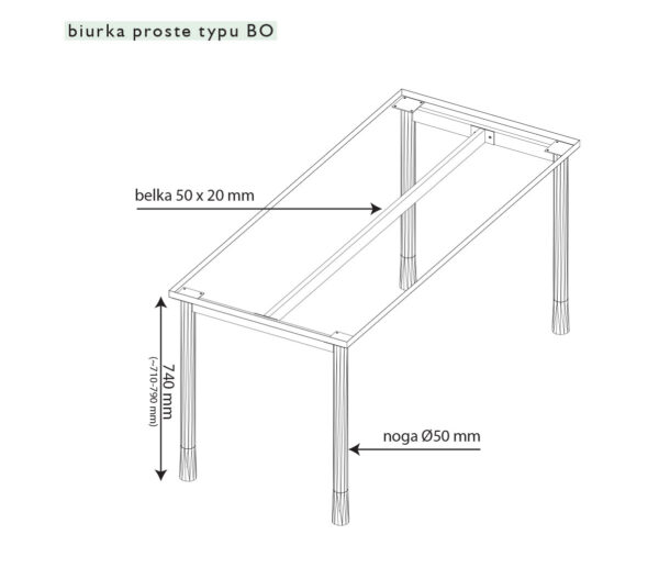 HEBE BO04/8 Biurko proste 78,5x80x74h - obrazek 8