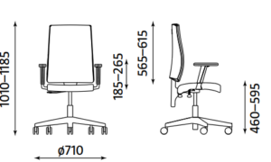 I-LINE krzesło biurowe, 3 kolory, tkanina