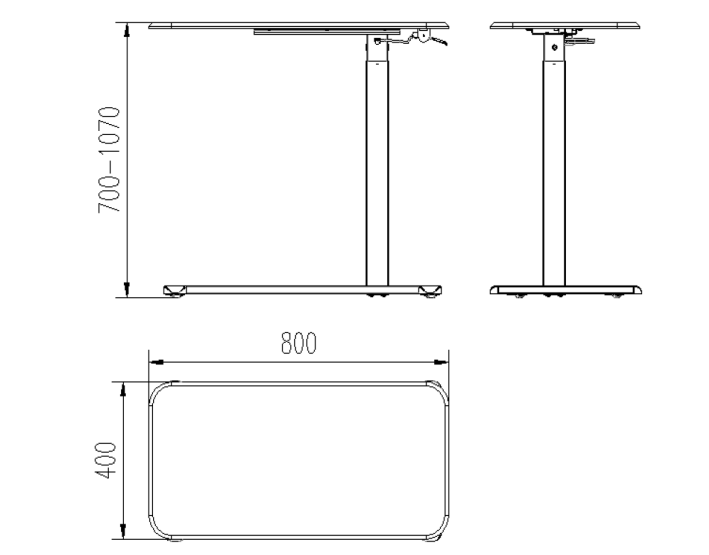 Biurko LAPTOP DESK z regulacją wysokości, czarne lub białe - obrazek 6