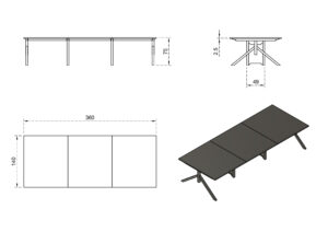 MARS Workstation 6, stelaż i 3 blaty