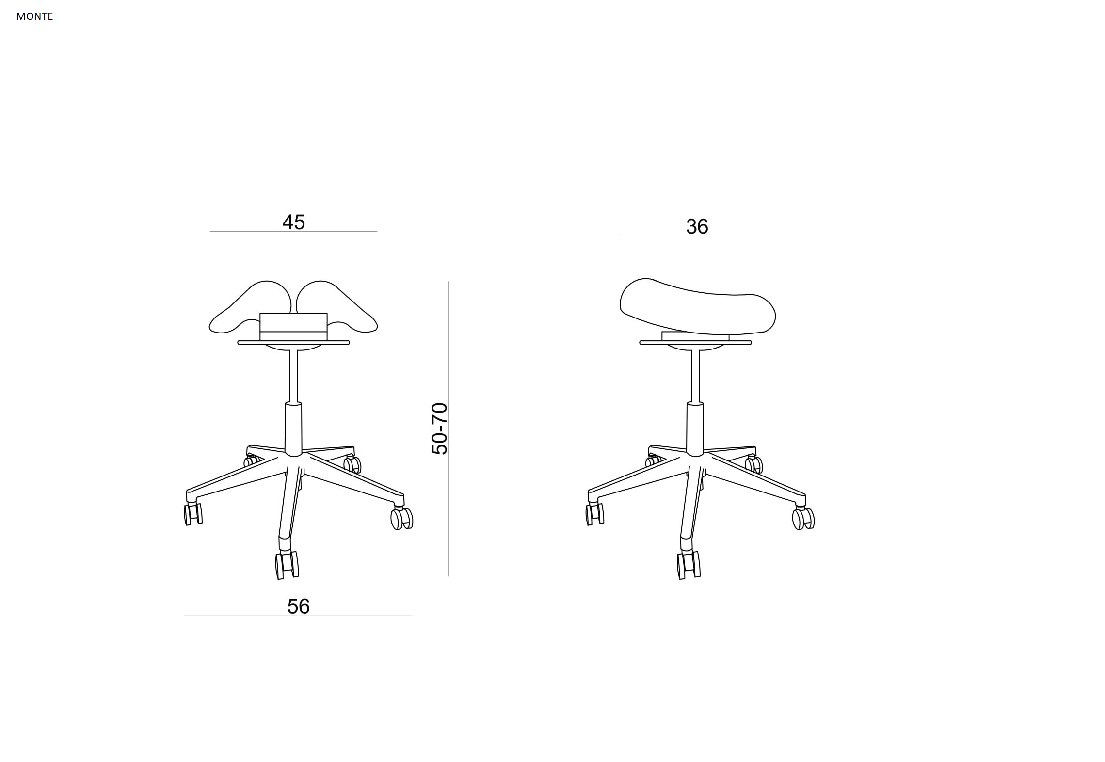 Fotel specjalistyczny MONTE czarny, eko-skóra - obrazek 3