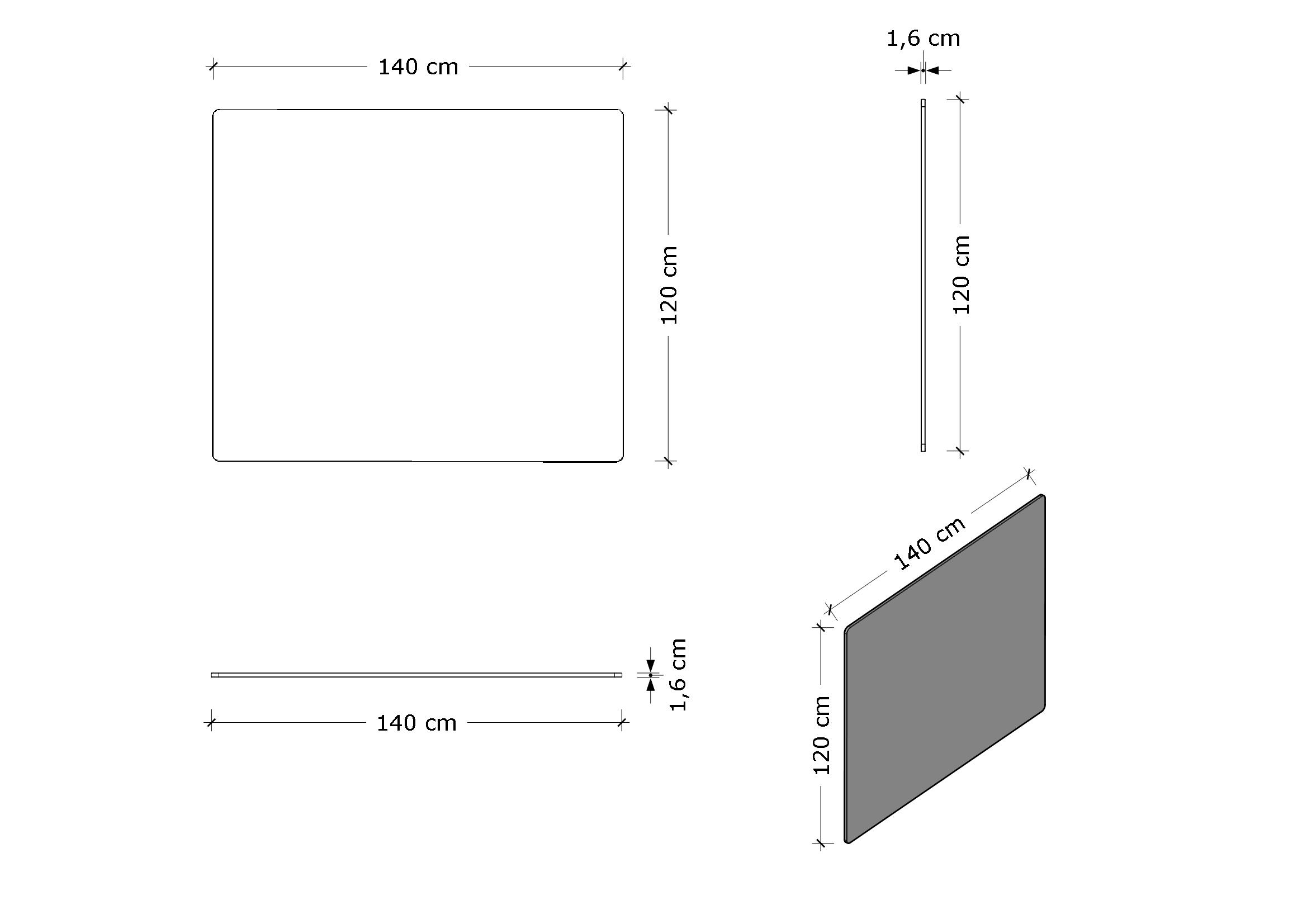 PRZEGRODA BIURKOWA 140X120 - obrazek 4