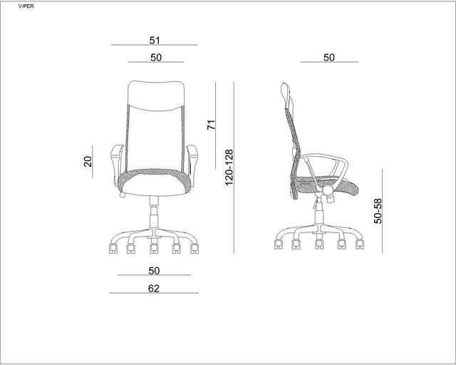 VIPER fotel biurowy siatka/eko-skóra 7 kolorów - obrazek 19