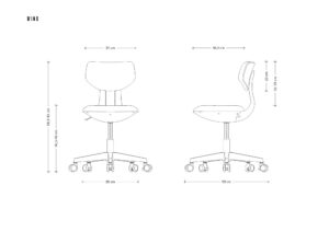 WING fotel obrotowy dziecięcy czarny stelaż, tkanina 6 kolorów