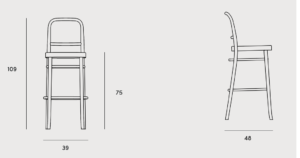 BENKO krzesło barowe bukowe oparcie mata Paged ( H-8130 )