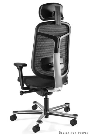 Fotel ergonomiczny GRID czarny, siatka/tkanina