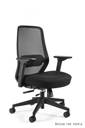 Fotel biurowy SONIC bez zagłówka lub z zagłówkiem, czarny, siatka/tkanina